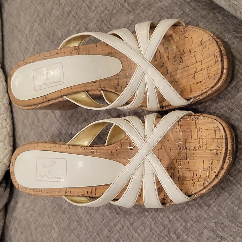 White Sandal wedges